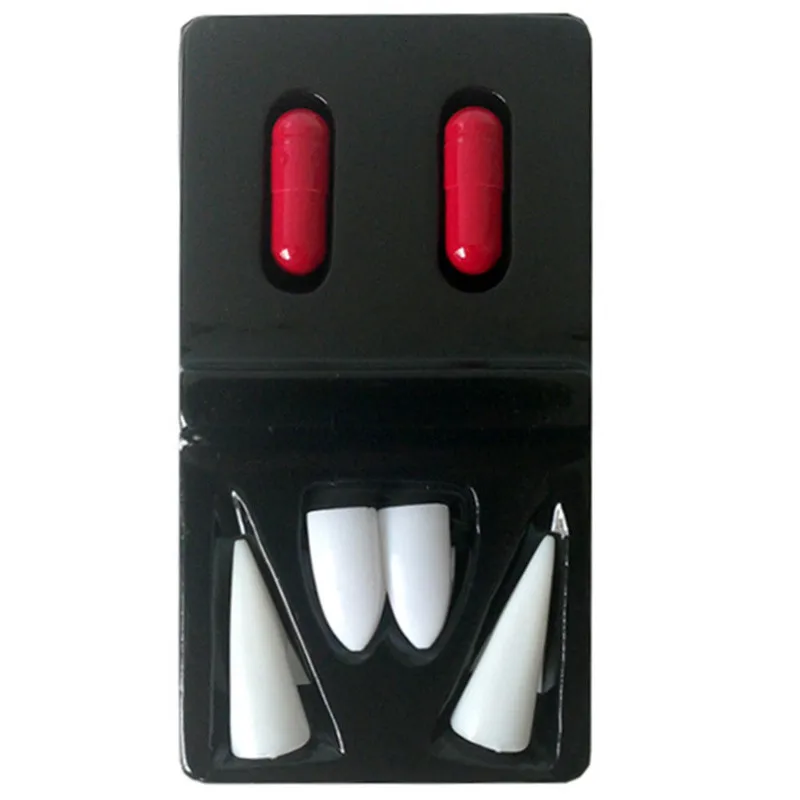 Креативный Хэллоуин вампир Ложные зубы с пигментом крови для Косплей Костюм Хэллоуин Вечерние Маски необычный декор из воздушных шаров