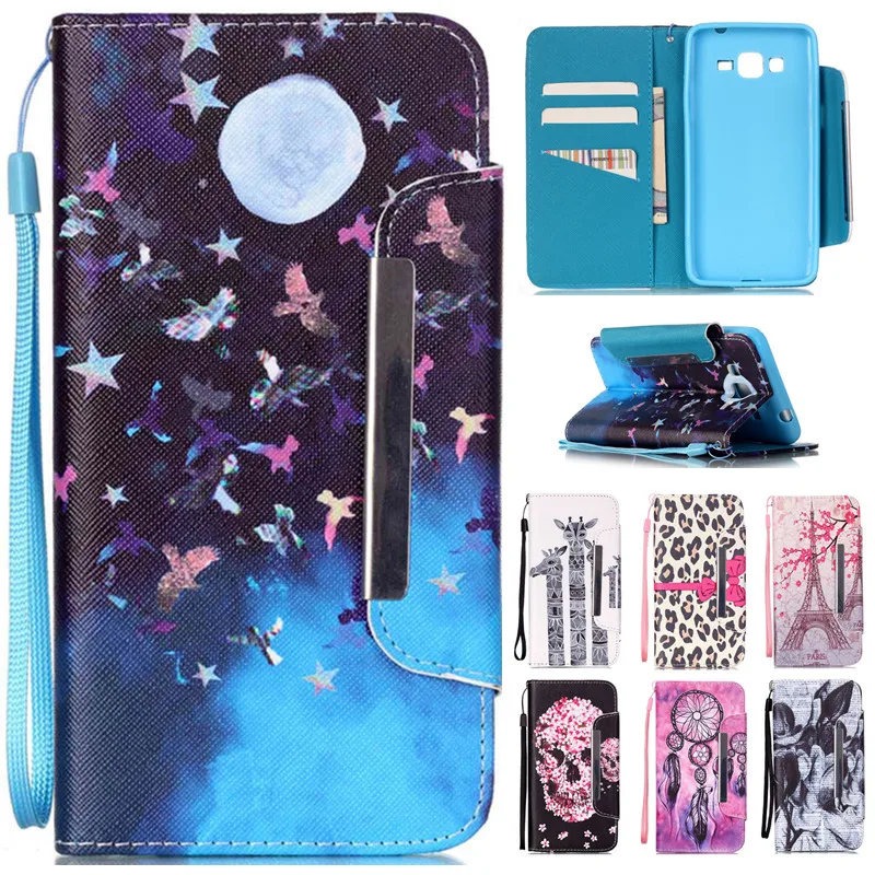 

Wallet Leather Flip Cartoon Moon Deer Card Slot Phone Case For Samsung Galaxy Core Prime Lte G360 G360H G360G G360F Case Cover