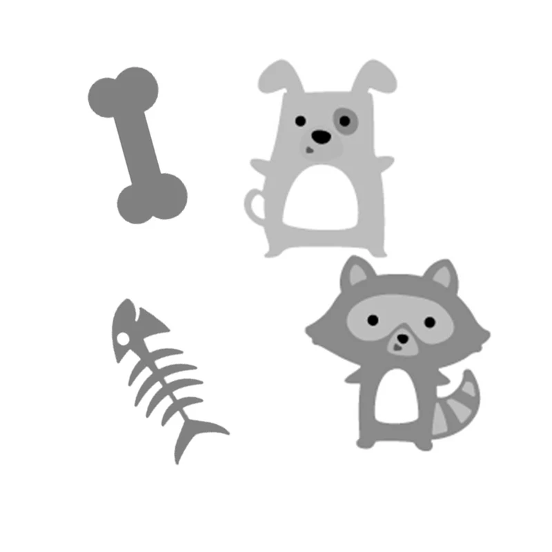InLoveArts Critters Cutups собака кошка металлические штампы режущее сердце Плашки для