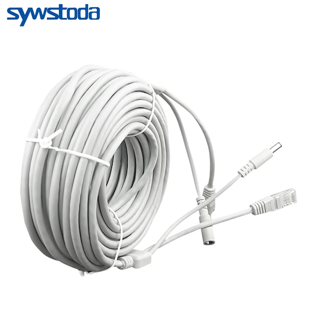 Cctv Rj45 Cable Ethernet Surveillance Camera Dc Power Cat5 Internet Network  Lan Cord Poe Ip Camera Wifi Connection - Transmission & Cables - AliExpress