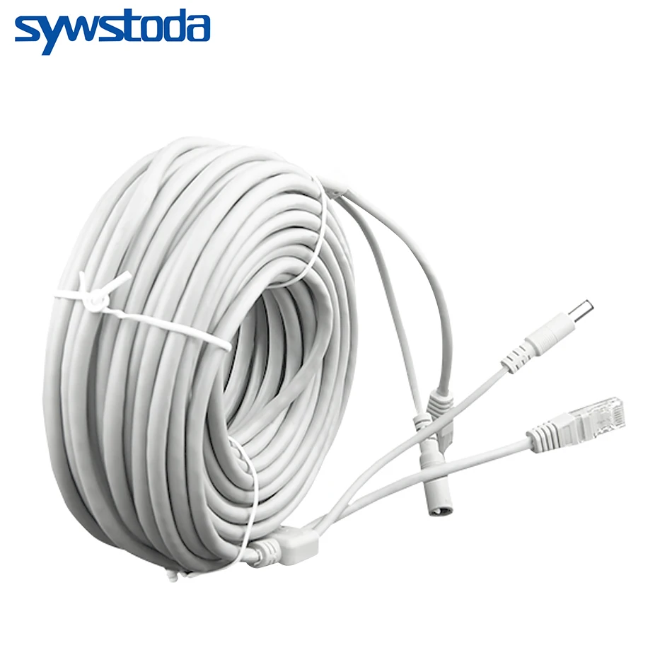 RJ45 Ethernet CCTV Cable Cat5e DC Power Cat5 Internet Network LAN Cable Cord PC Computer For