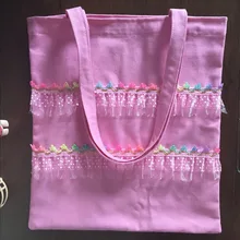 YILE Модная уникальная розовая хлопковая Холщовая Сумка через плечо с плиссированной отделкой 715e