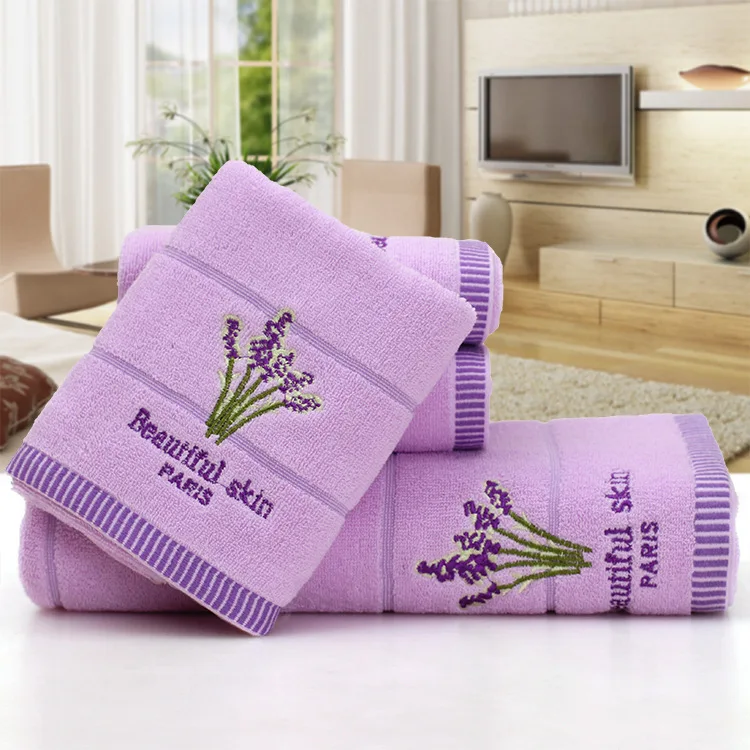 2 шт./компл. 34х75 см элегантные бледно-лиловый хлопок махровые полотенца для взрослых уход за кожей лица банные полотенца для рук Toallas de Mano