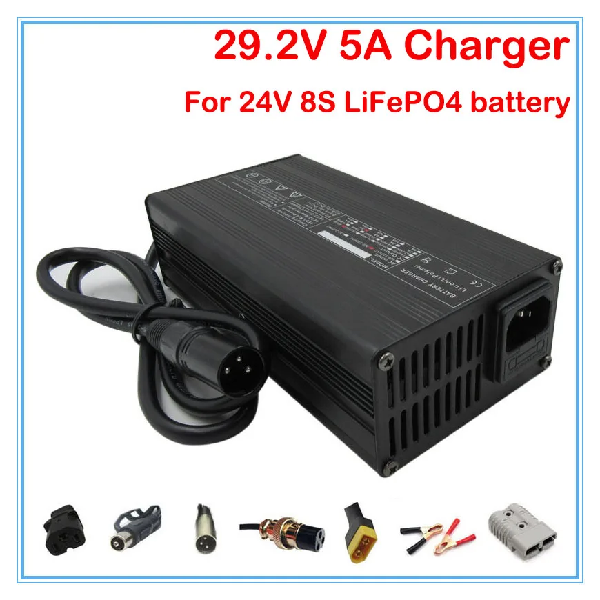 180W Output 29.2V 5A charger 24V 5A LiFePO4 Battery Charger 24V LFP