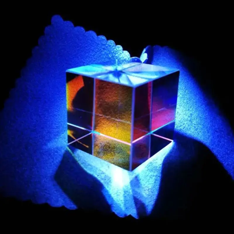 Красочный комбинированный сплиттер крест дихроический куб RGB Призма Оптическое стекло треугольная призма для обучения светильник физика спектра 20 м