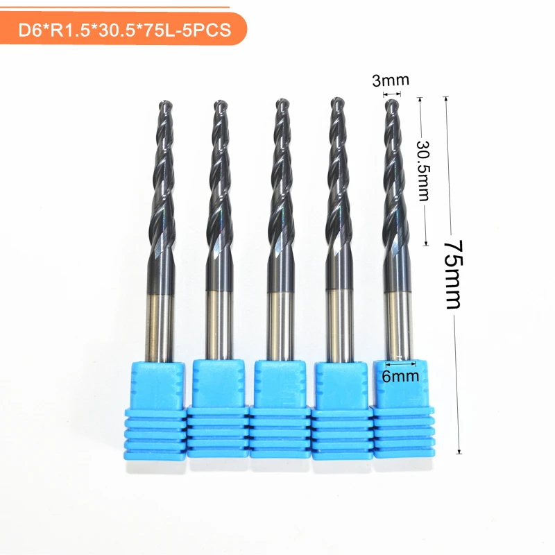 5 pcs 4Flute 8mm END MILL SOLID CARBIDE TIALN COATED Radius R0.5mm  Bit