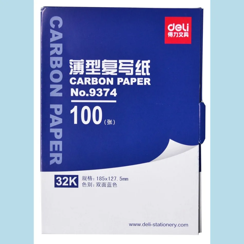 1 пакета(ов) 100 листов синий цвет копировальной бумаги включают 3 красные 32 К 127.5x185 мм хорошее качество для учета гастроном 9372