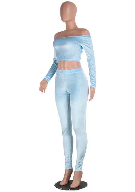 women velvet two pieces set suits 15_