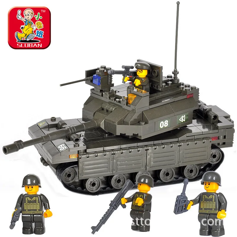 Model building kit compatible with font b lego b font military Main Battle Tank 3D blocks