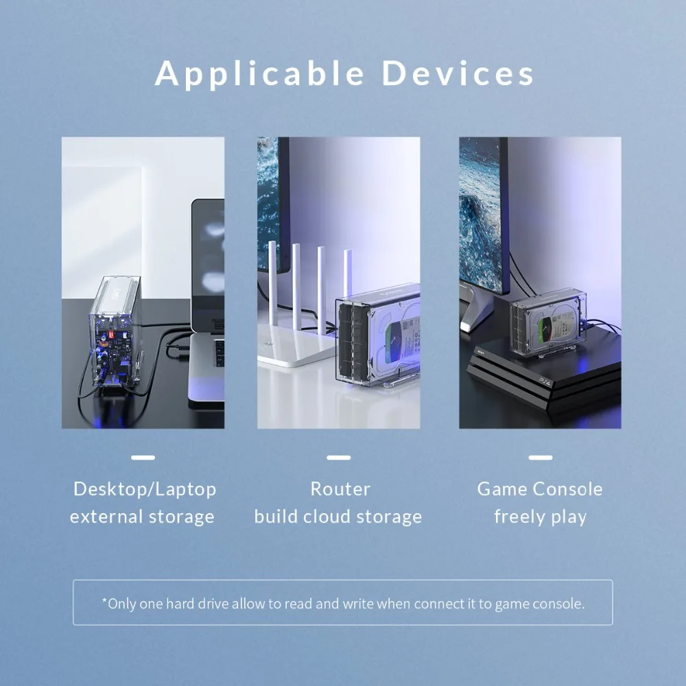 Чехол ORICO 2 Bay 3,5 ''для жесткого диска с функцией Raid SATA на USB 3,0, прозрачный корпус для жесткого диска с поддержкой UASP с питанием 12V3A 24 ТБ Max