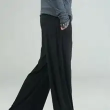 27-44 Горячая корейский Для мужчин модные эластичные повседневные брюки свободного покроя широкие Штаны весна осень большие размеры клеш Штаны