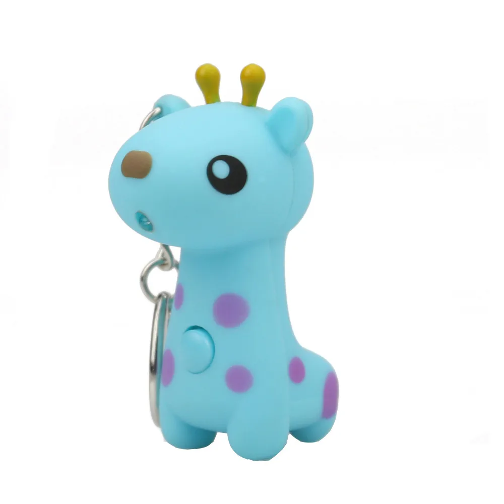 

Cute Cartoon Sika Deer Keychain With LED Light And Sound Keyfob Kids Toy Gift 9.21