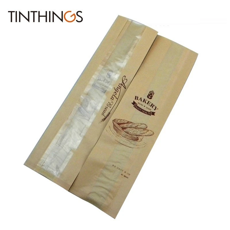 Bolsas de pan panadería, embalaje de Kraft para alimentos, Baguette para hornear, bolsas de pan de papel con ventana, proveedor personalizado, 34x9x6cm, 100 y bolsas de regalo| - AliExpress