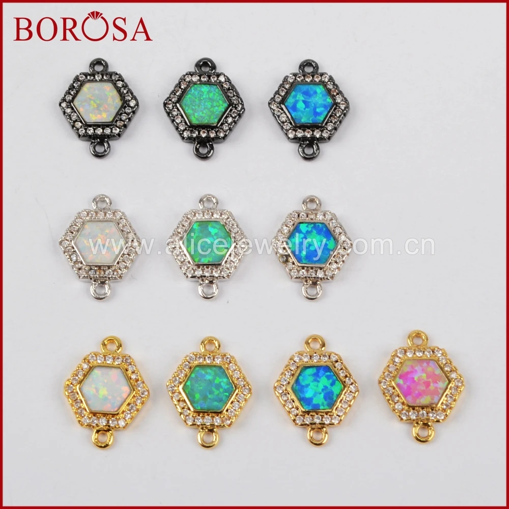 Borosa черный серебристый цвет золото Druzy шестиугольник cz микро проложить