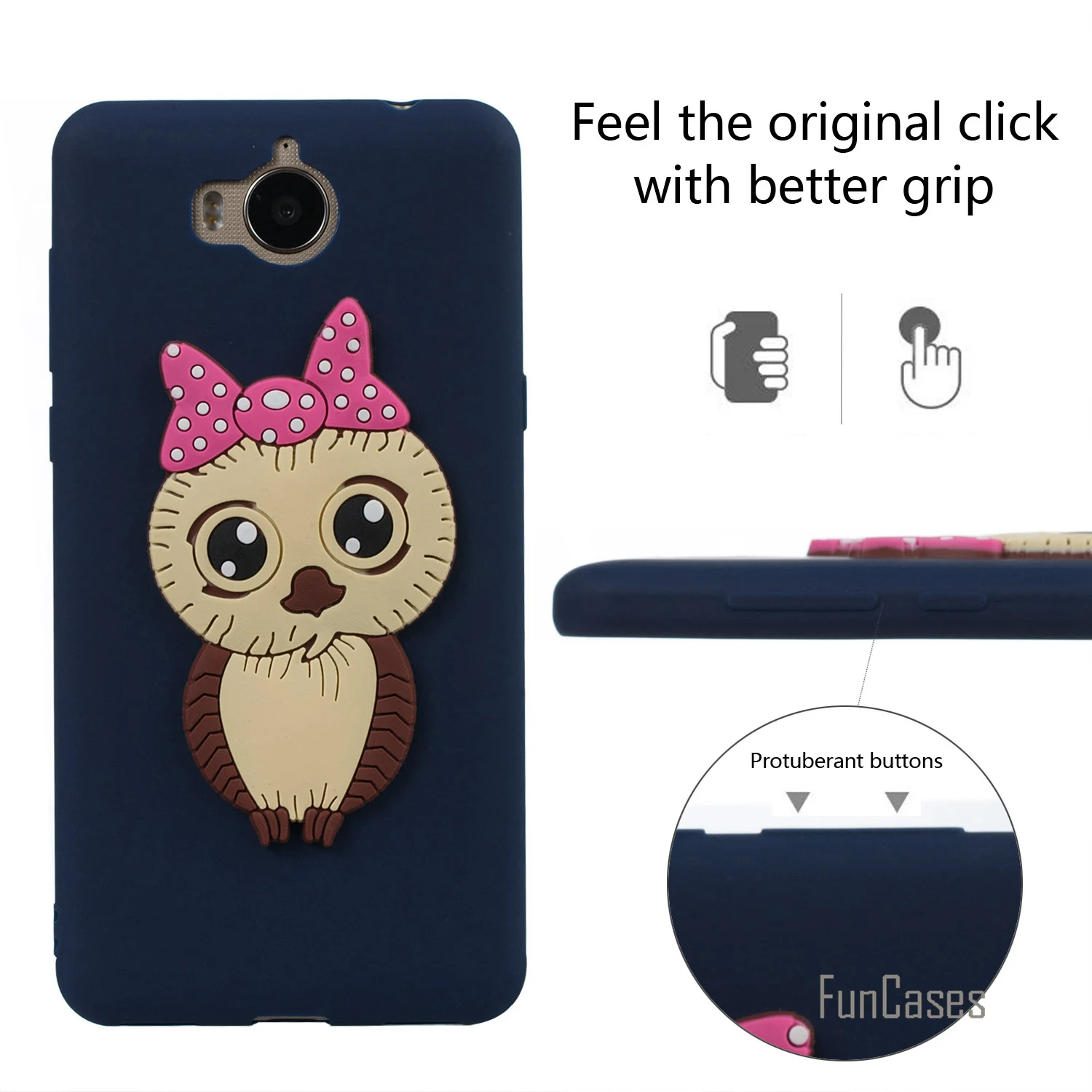 3D Kasus Colourful sFor Huawei Y5 2017 Lembut Silicone Penutup Unicorn Kembali Kasus Huawei Ascend Y6 2017 Handphone Celular