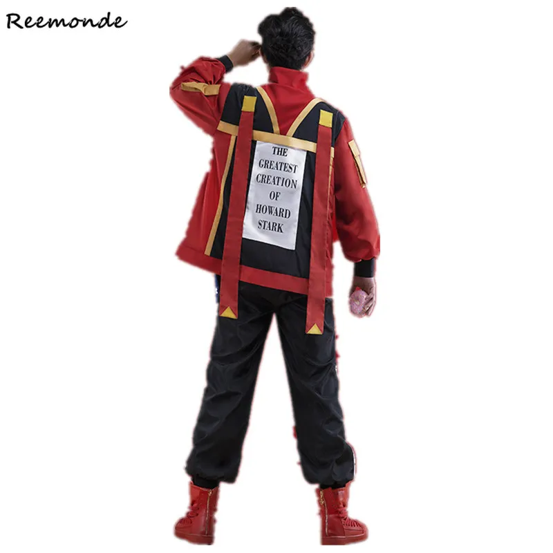 

Movie Spider Man: Into the Spider Verse Cosplay Costume Captain America Iron Man Coat Jackets Pants Full Set Men Boys Clothes