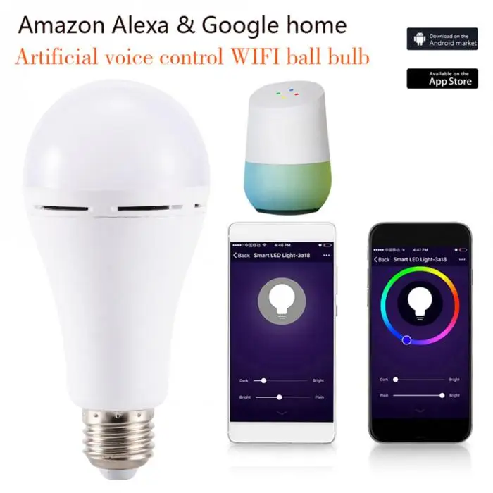 E27/B22 Smart WI-FI лампы RGBW светодио дный лампочки работает с Alexa Google дома 16 миллионов Цвета-M25