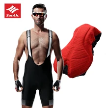 SANTIC велосипедный нагрудник шорты для мужчин 4D мягкий дышащий Быстросохнущий нагрудник шорты MTB сетка Велоспорт Открытый базовый слой Майо нагрудники