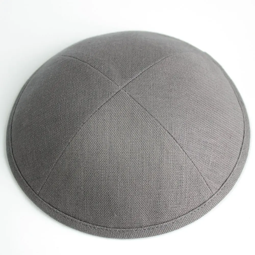 Темно бежевый льняной киппот еврейский Yarmulke Kippah kippot 17 см колпачки черепа для