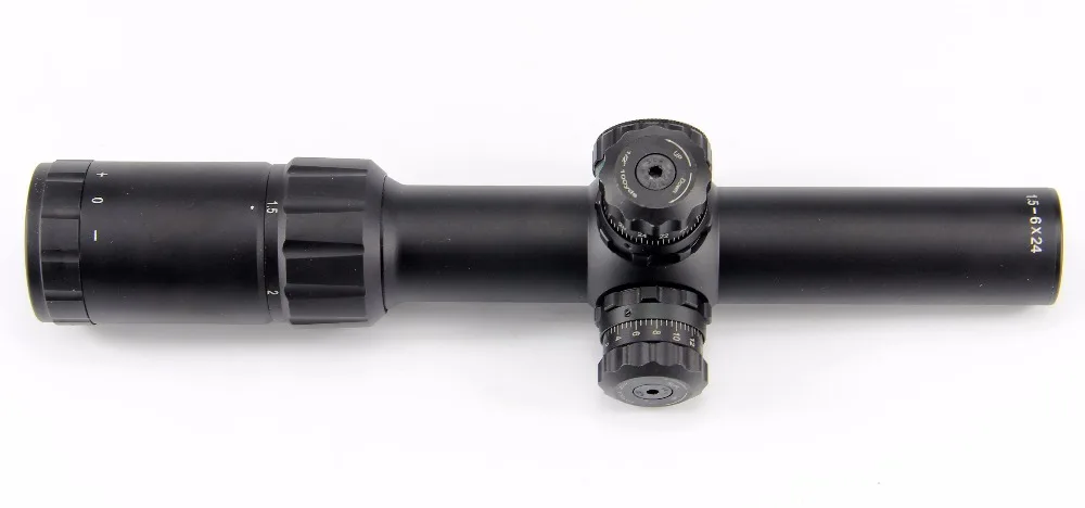 

Hunting Optics Dual Scope 1.5-6X24 IR Military R&G Illuminated Magnifier Military Tactical Hunting Gun Riflescope W/ Rail Mount