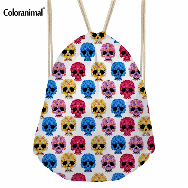 Coloranimal Лидер продаж 3D печать струнный рюкзак мешок для женщин череп палец Mochila Feminina Повседневная сумка на шнурке для девочек и мальчиков - Цвет: CC3561Z3