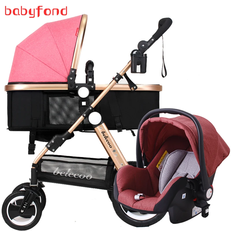 

Coupon Cheaper! Babyfond 3 In 1 Baby Stroller High Landscape Can Sit And Lie Baby Strollers Foldable Children Cart. free gifts