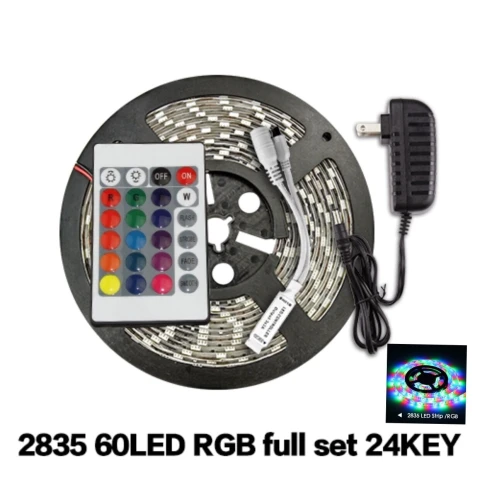 DC 12 В светодиодный светильник Гибкая Диодная лента SMD 5050 2835 RGB 24Key 44Key дистанционный водонепроницаемый светильник ing 1 м 2 м 3M 4M 5 м - Испускаемый цвет: 2835RGB 24KEY set