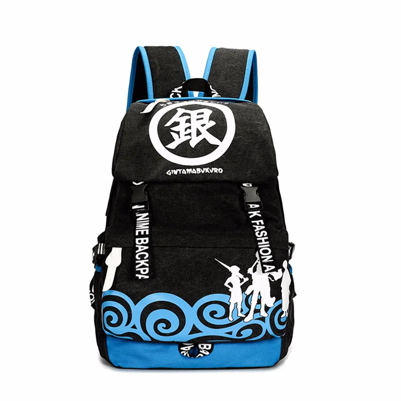 Рюкзак с аниме «атака на Титанов», Холщовый мужской рюкзак, Большой Вместительный рюкзак, школьная сумка для подростков, рюкзак для ноутбука Mochila - Цвет: Небесно-голубой
