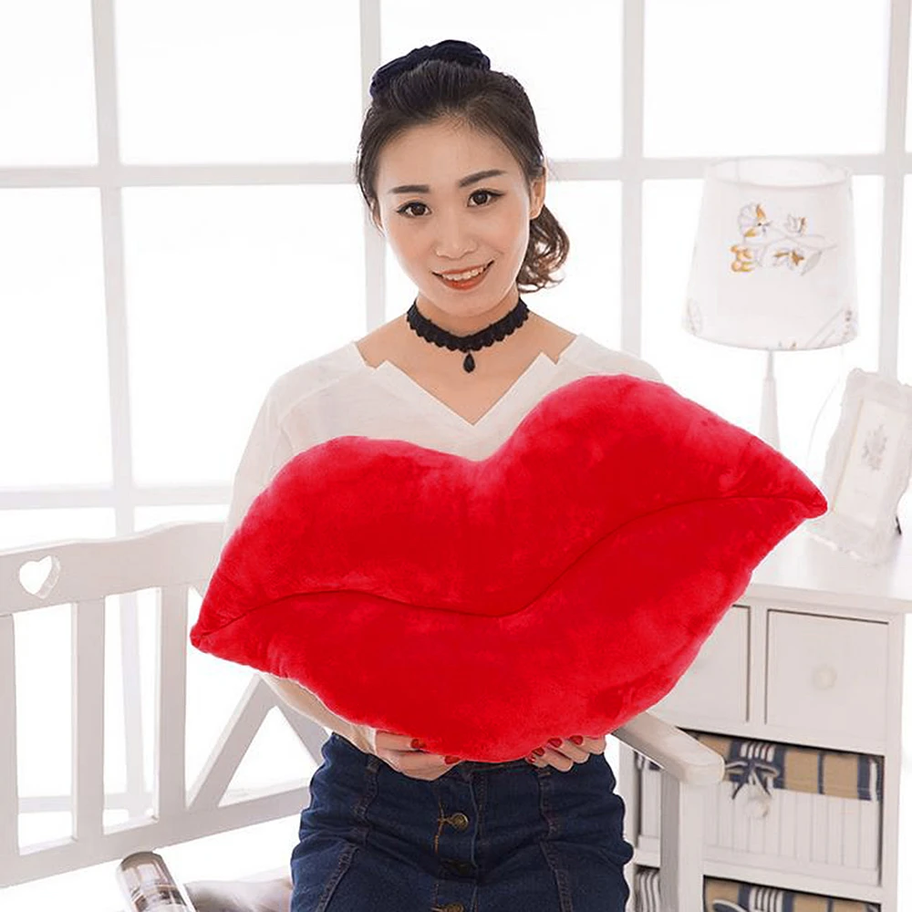 Подушка плюшевая в виде губ с красными губами|pillow cushion|cushion pillowlarge cushion |
