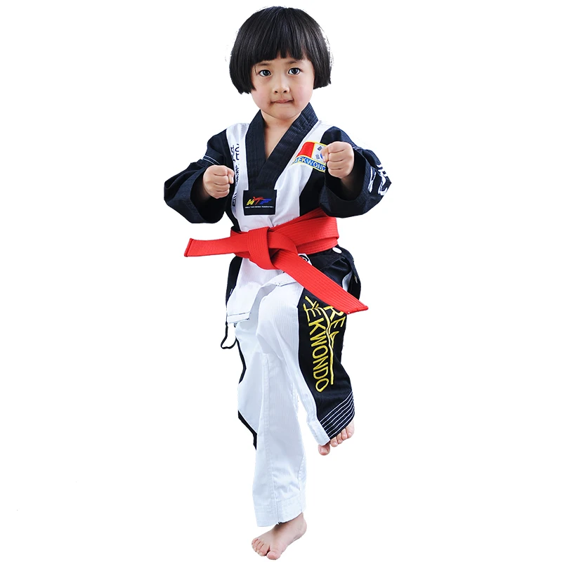 

New high quality Taekwondo dobok TKD cotten and bamboo fiber Uniform ITF series of children Kids Taekwondo Long sleeve clothes