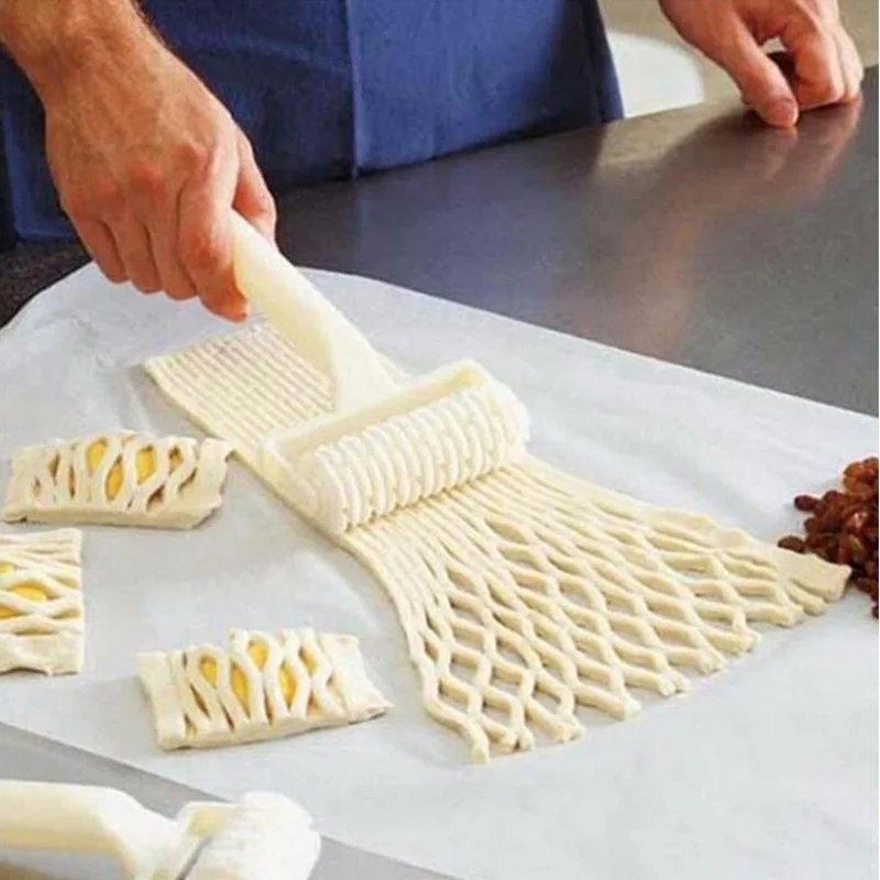 Пирог пицца печенье резак Кондитерские пластиковые жаропрочные Инструменты для выпечки тиснение тесто ролик решетчатый резец ремесло маленький размер
