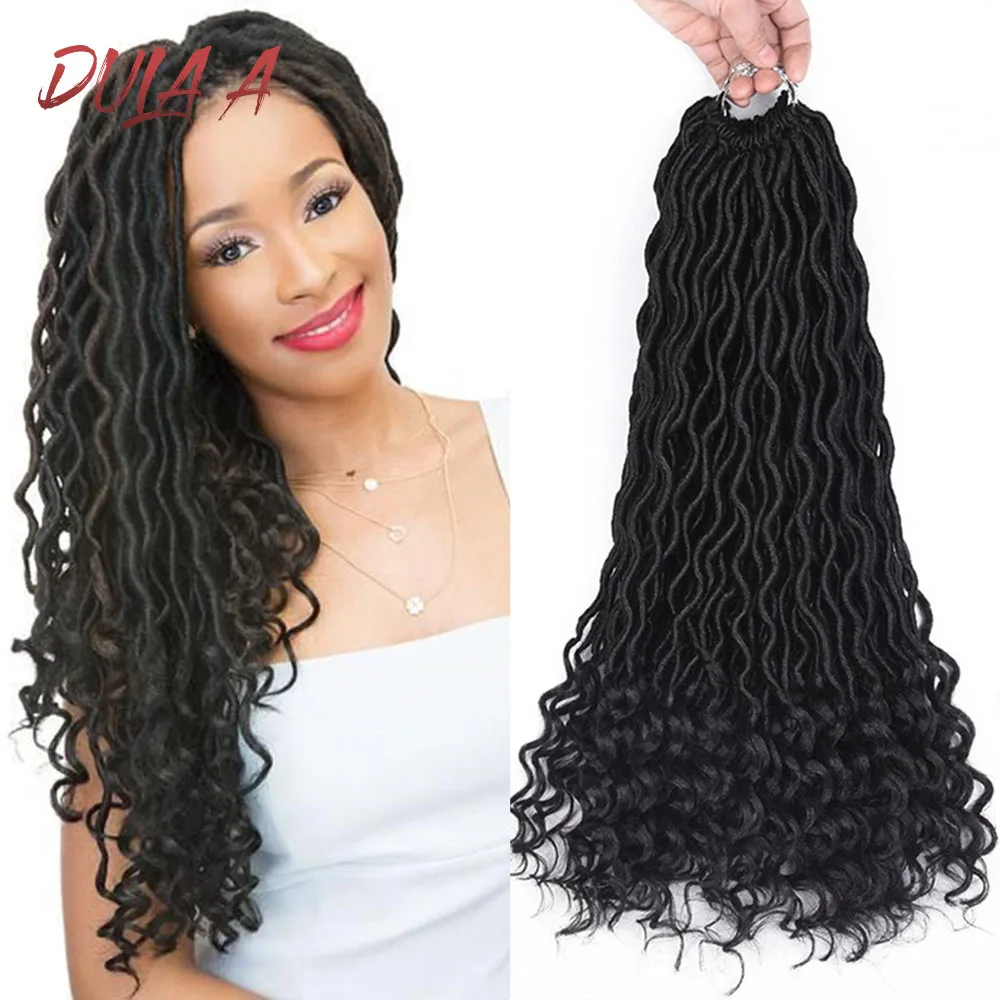 Dura A Faux Locs Curly крючком косички крючком богиня Locs волосы для наращивания Омбре косички волосы богемные замки