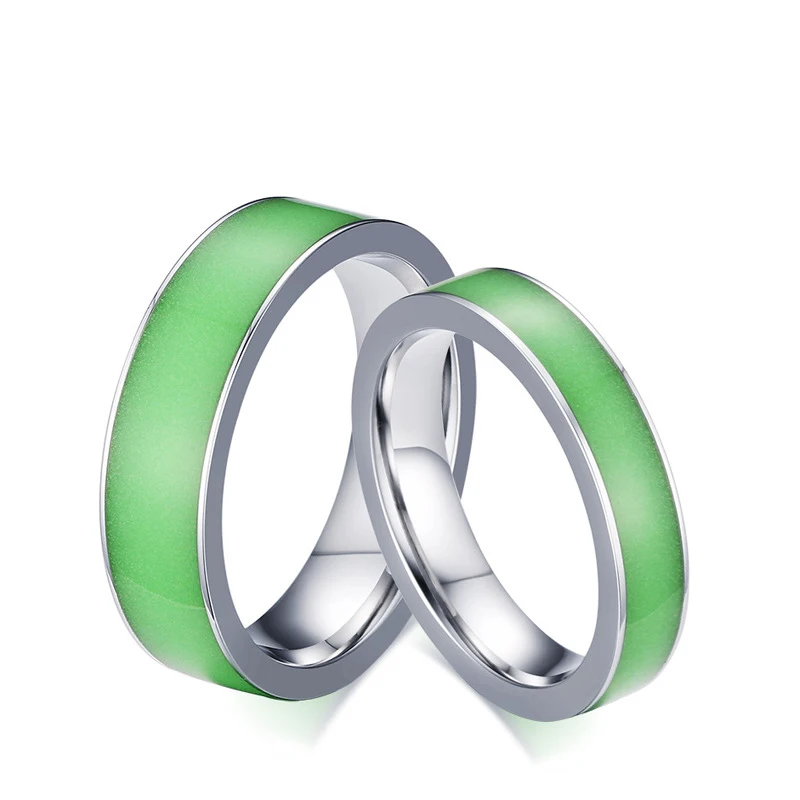 

Glow in the Dark Couple Rings Men/Women's 316L stainless Steel Wedding Engagement Band