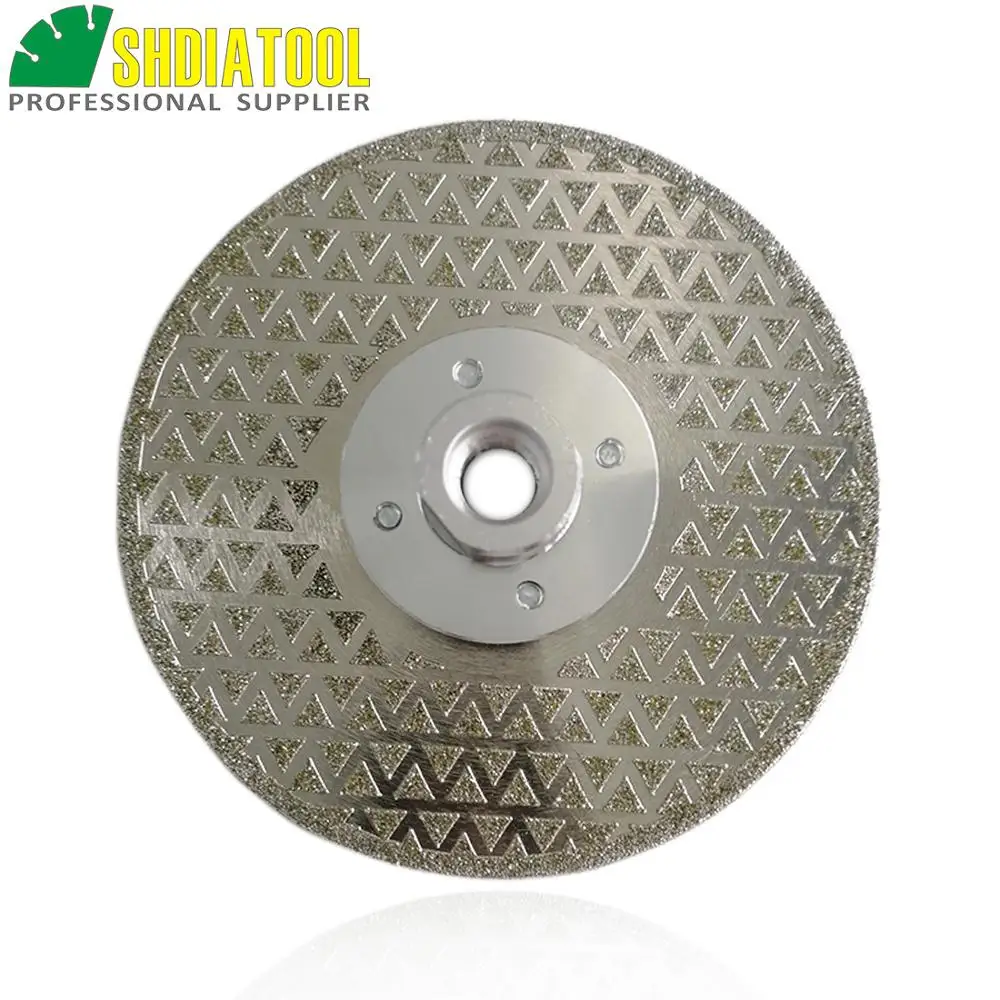 4.5 inch Both side coated with triangle spots diamond disc 115mm Electroplated diamond cutting & grinding blade M14 Thread