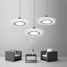 New 12W LED Cord Lamp Modern Living Room Kitchen Restaurant Pendant Lights Fixtures White Acrylic Decor Home Lighting 110-220V