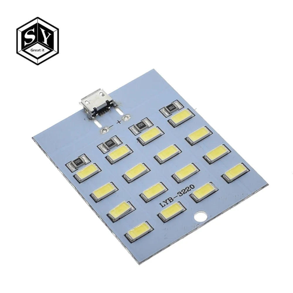 1 шт. высокое качество 5730 smd 5V 430mA~ 470mA белый Mirco Usb 5730 светодиодный светильник ing панель USB Мобильный светильник аварийный светильник Ночной светильник