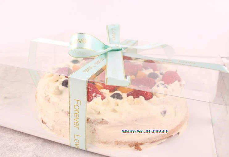 

34.5*26*10cm Clear Transparent Cake Packaging Box,10inch rectangular Mousse cake plastic box,Cake boxes.50pcs/lot
