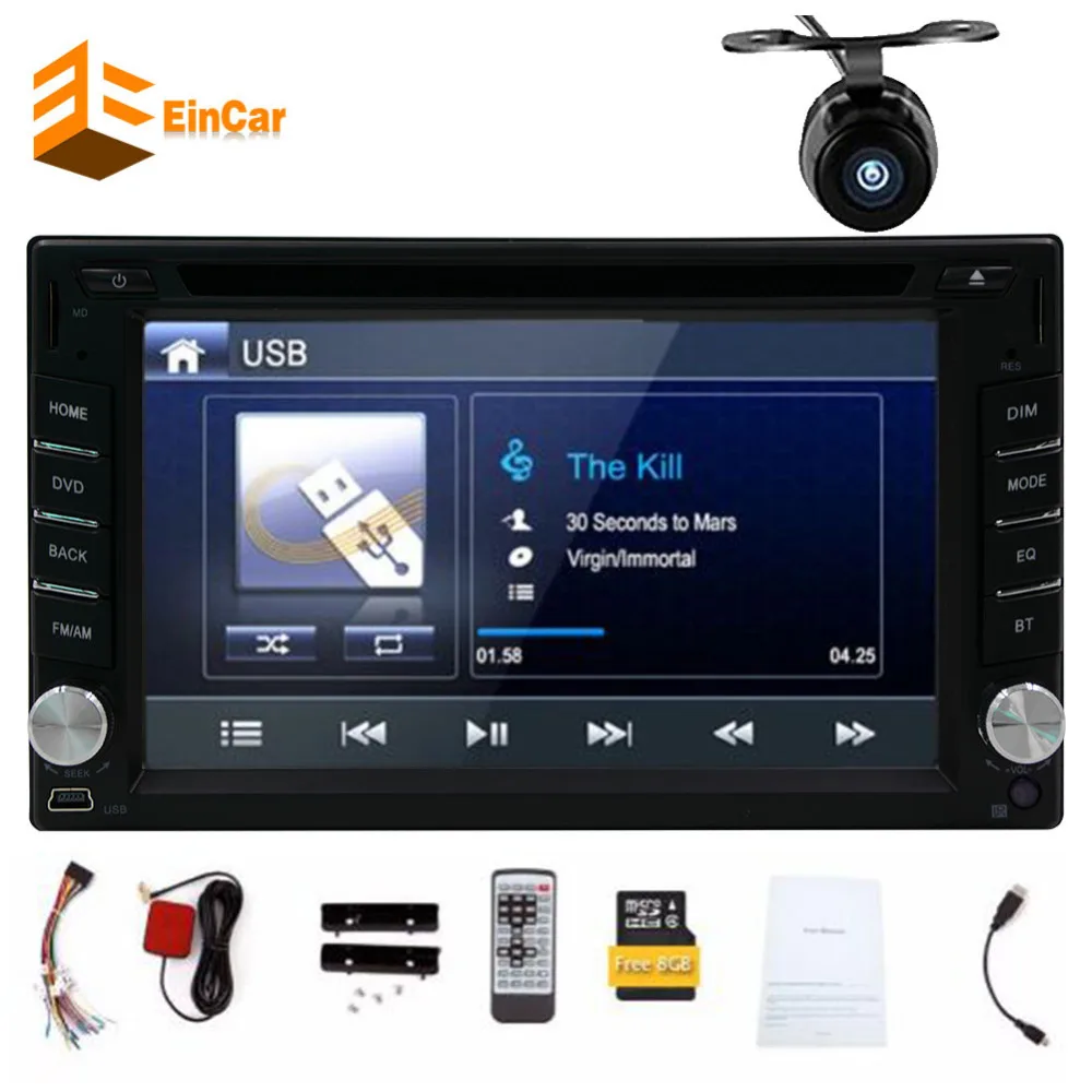 Double din Car DVD Player Bluetooth in dash 6.2inch car radio With 8GB Map GPS Navigation audio stereo FM AM RDS USB camera auto Double din Car DVD Player Bluetooth in dash 6.2inch car radio With 8GB Map GPS Navigation audio stereo FM AM RDS USB camera auto
