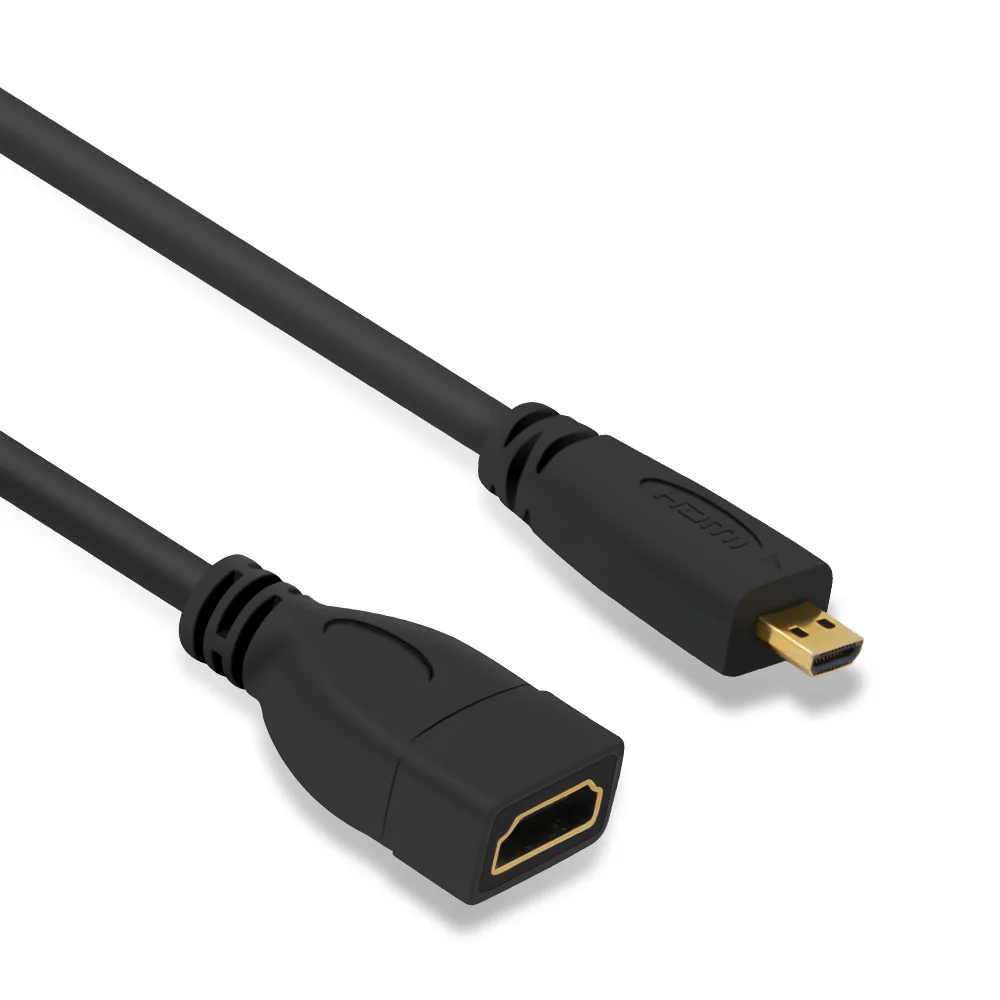 Кабель удлинитель High rosolution 1080P 3D Micro HDMI штекер гнездо позолоченный адаптер для