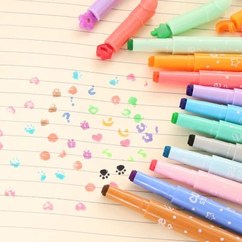 

10pcs/lot Color Seal Highlighter Diy Student Study Focus Marker Stroke Marker Creative Stationery