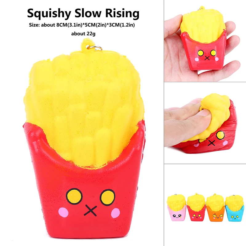 squis food cute original mini font b kawai b font stickers French Fries Antistress Squeeze squash