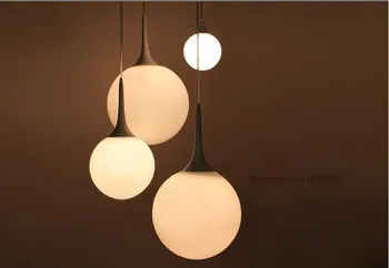 

Free Shipping 1Piece Modern White Milk Glass Globe Lamp Pendant Light Living Room Home Decoration