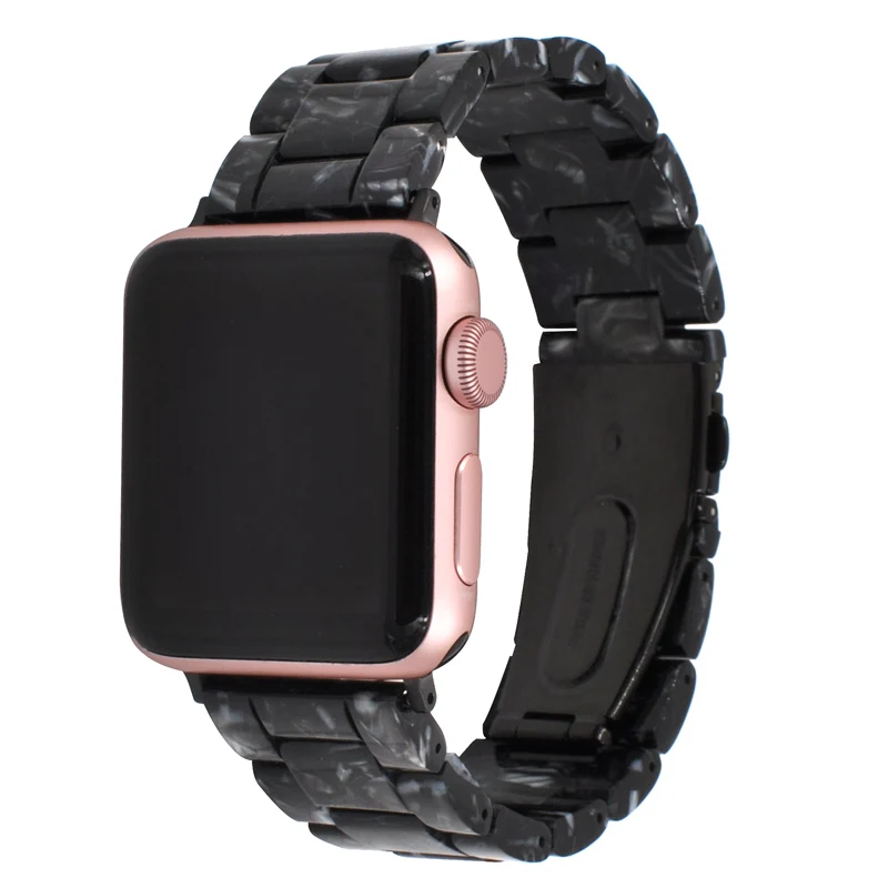 Ремешок из смолы для apple watch, 42 мм, 38 мм, браслет из нержавеющей стали с пряжкой, ремешок cinturino iwatch series 3 2 1, ремешок для наручных часов