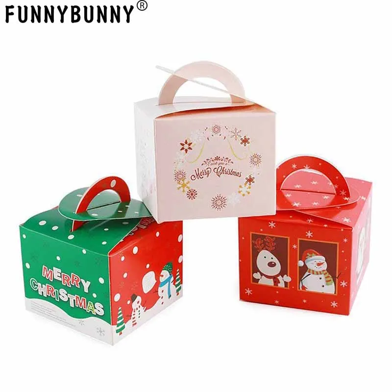 FUNNYBUNNY 5 шт рождественские коробки для конфет бумажные подарочные с