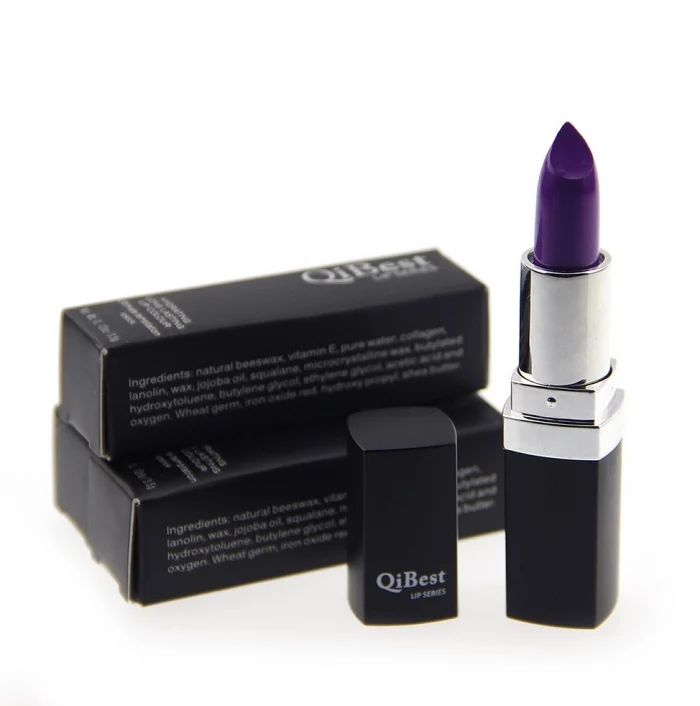 Luxury Qibest 12 Colors Matte Lipstick Vampire Grape Purple Blackish