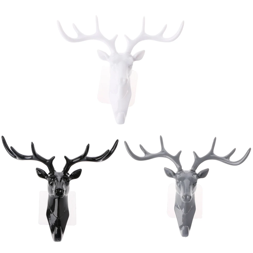2019 Deer Head Key Holder Wall Hook Hanger Colthes Coat Bag Hanging Rack Home Decorin Hooks