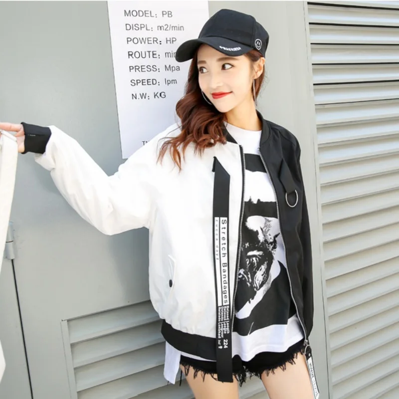 Casual Jacket Women Two Tone Patch Back Autumn Jackets Letter Ribbon Zipper Jackets for Women
Casual Jacket Women Two Tone Patch Back Autumn Jackets Letter Ribbon Zipper Jackets for Women