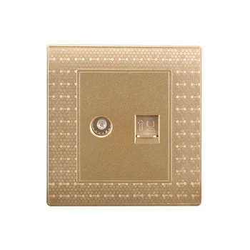 

Type 86 Luxurious Rose gold black wall weak electricity socket TV computer outlet