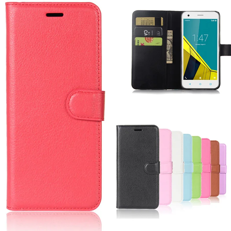 

Luxury Wallet Flip PU Leather Case Cover For Vodafone Smart Ultra 6 Case Cell Phone Shell Back Cover With Card Holder Stand