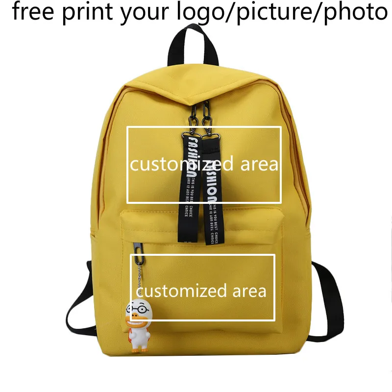 

Backpack custom photo printed picture logo student bag fashion small backpack male travel leisure bag female 2019 new backpack